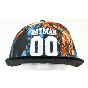 DC Comics Batman Black Multi Embroidered 00 Batman Poly Wool Acrylic Cap 289T